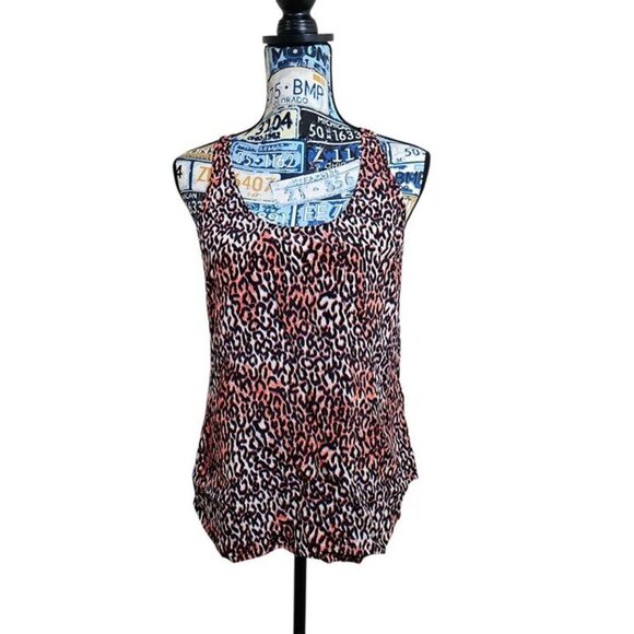 Joie Tops - Joie Silk Peach Leopard Racerback Tank XS